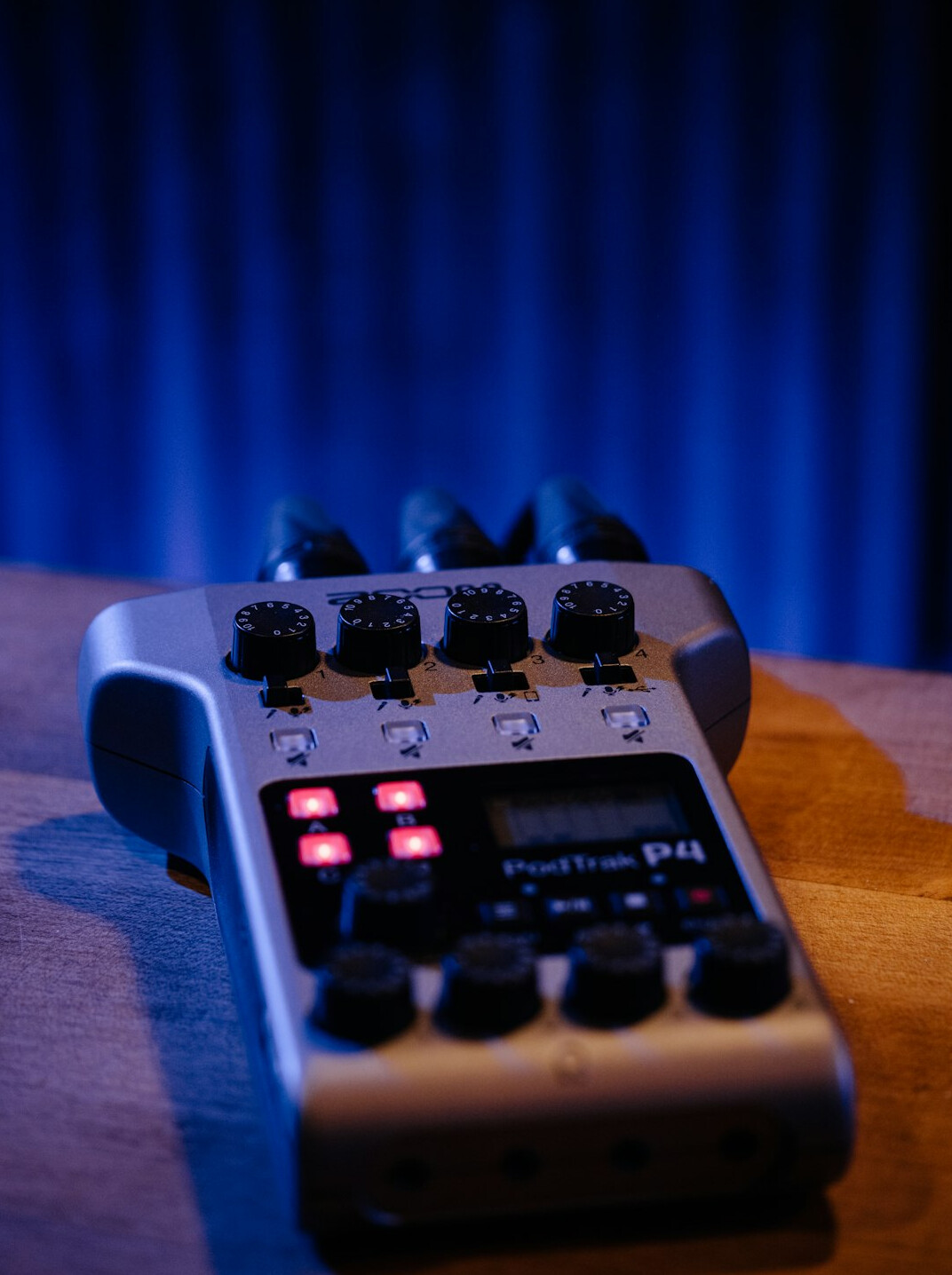 Vintage on air radio microphone in a broadcast studio